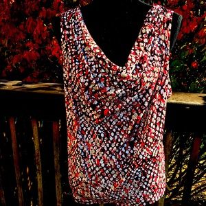 Calvin Klein snakeskin print drape neck cowl